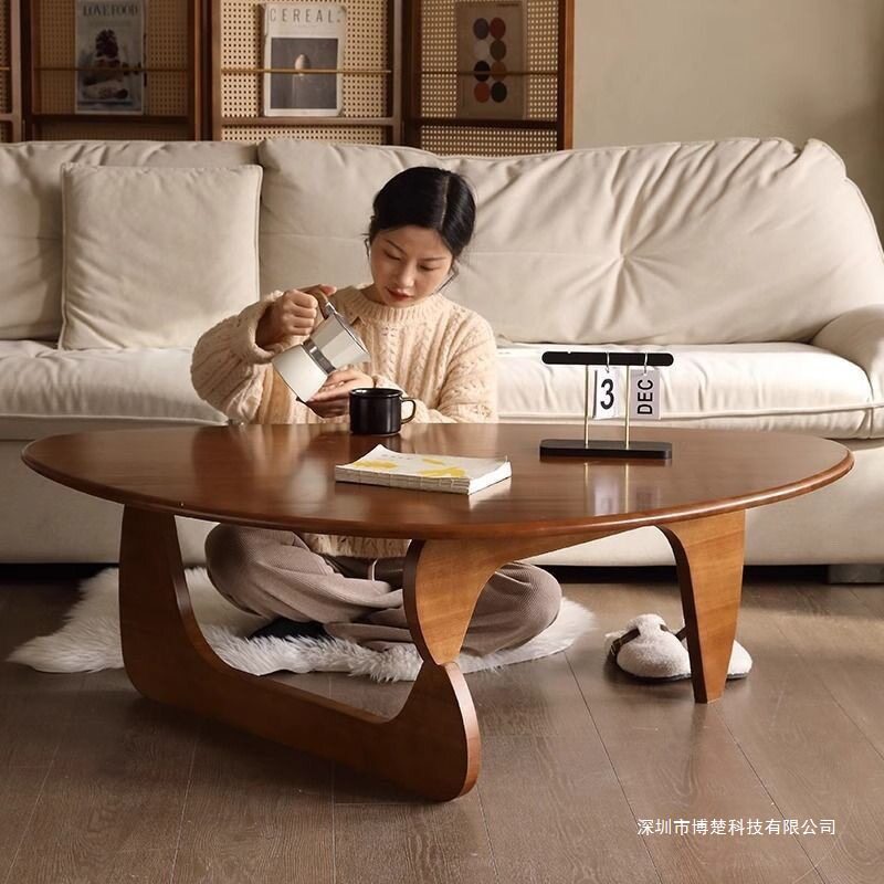 欣跃家具北欧简约实木三角茶几