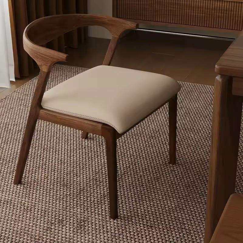 家庭办公酒店实木餐椅现代简约餐厅靠背轻奢凳子设计师餐桌椅椅子
