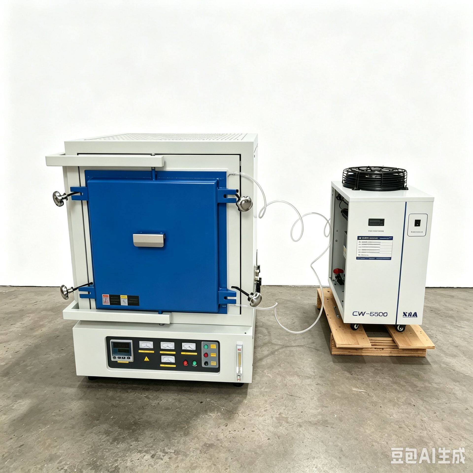 高温1200℃可控气氛炉炉门循环水冷科研实验热处理炉惰性气体烧
