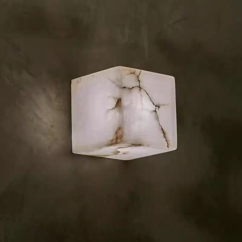 现代简约新中式云石正方形壁灯