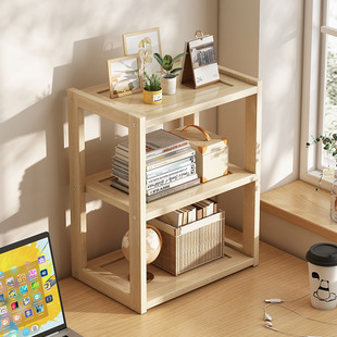 桌面实木书架置物架家用小型儿童桌上多层书柜简易办公储物收纳架