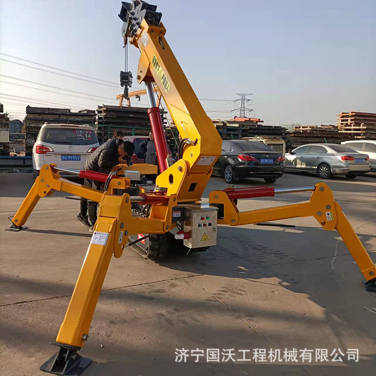 楼顶液压趴腿蜘蛛吊 履带式蜘蛛起重机 6吨8吨蜘蛛吊车出售