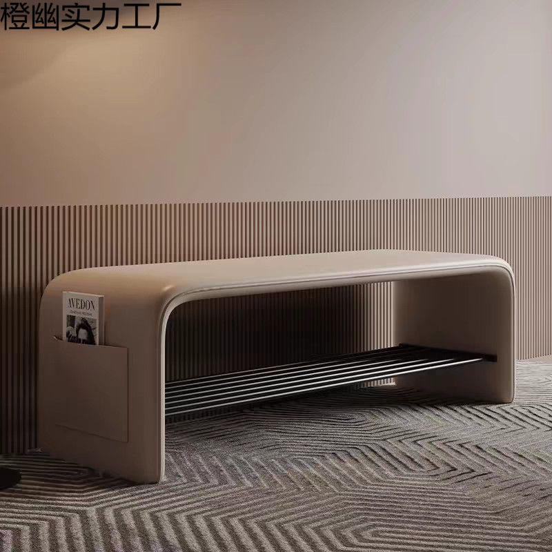 入户门口坐可家用一体换鞋凳穿鞋凳卧室轻奢床尾凳感高级长条鞋柜