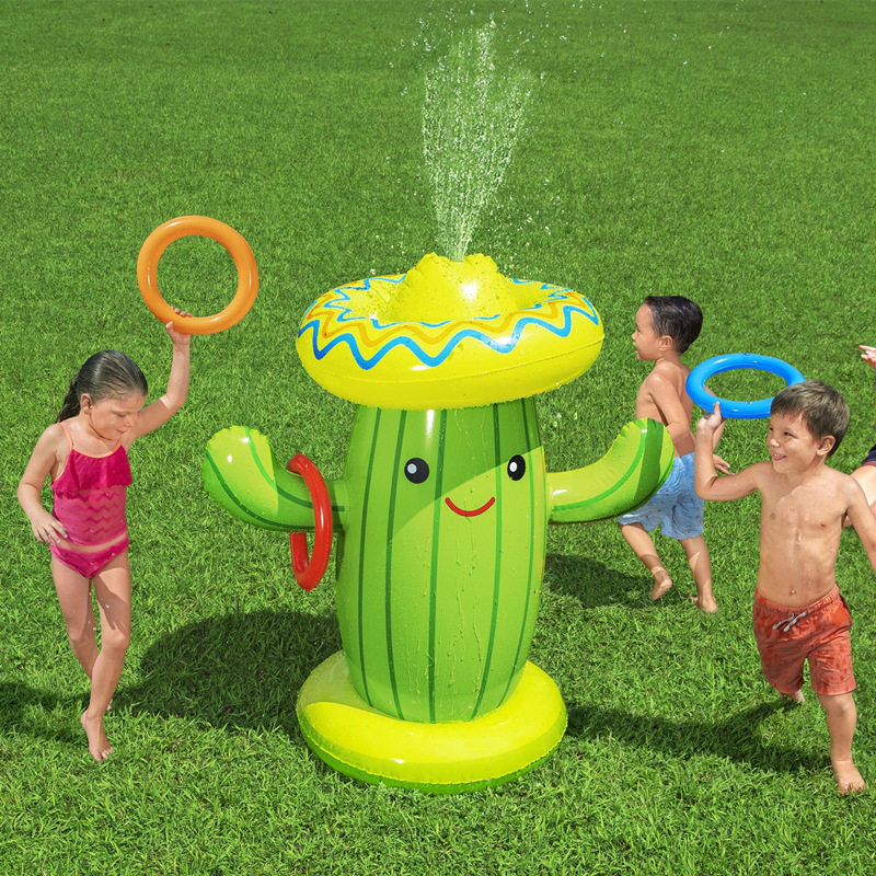 夏季家庭亲子互动喷水玩具别墅花园庭院草坪儿童玩水充气仙人掌