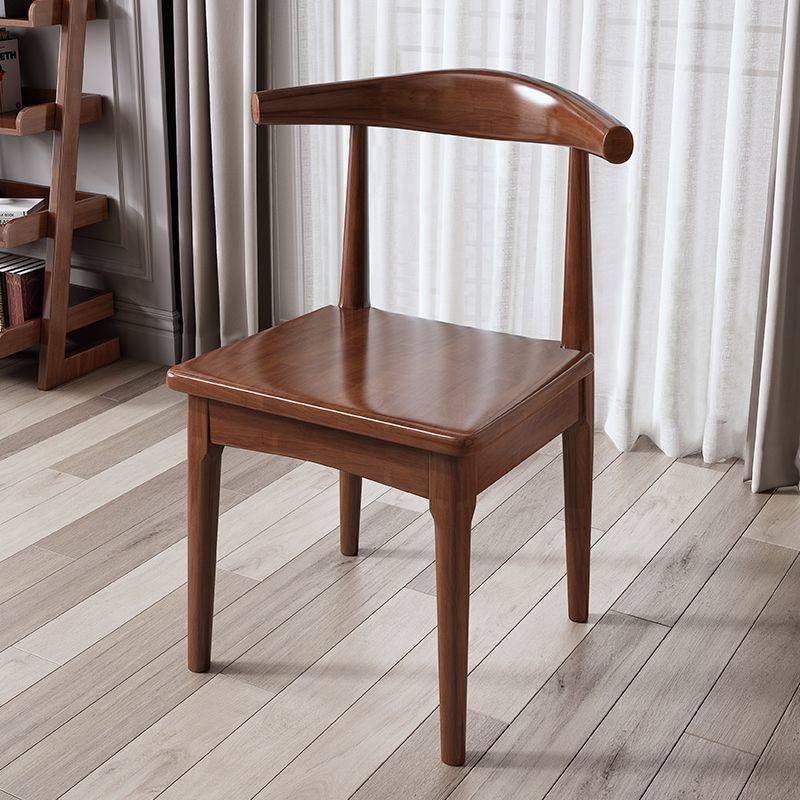 餐椅家用书桌卧室桌椅凳子北欧简约餐厅办公现代铁艺靠背牛角椅子