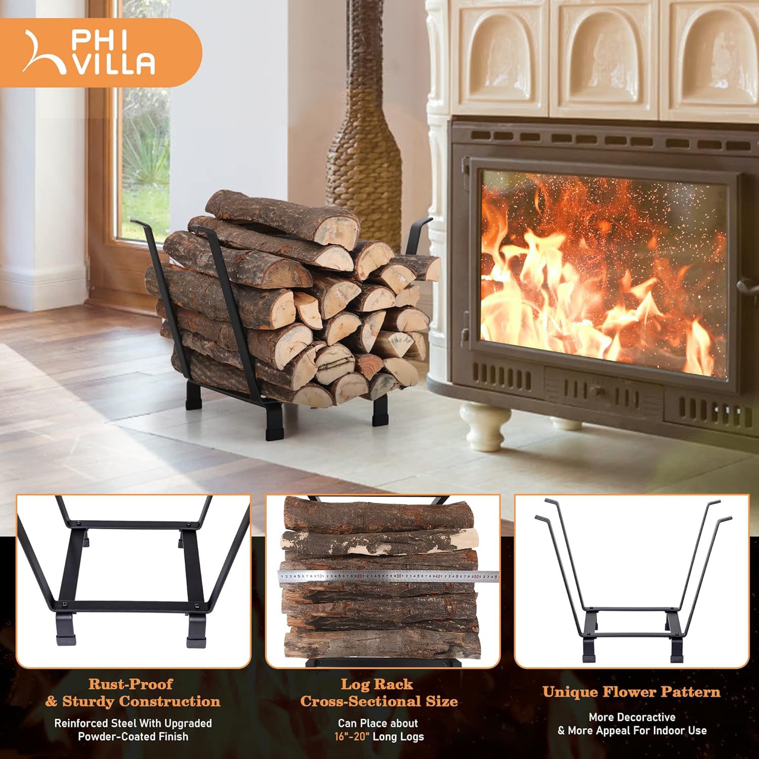 室外壁炉原木柴火架铁艺支架