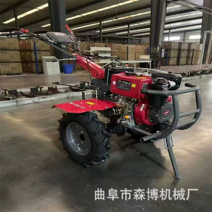 12马力柴油电启动微耕机两驱小型手扶旋耕机硬地深翻打垄耕地机