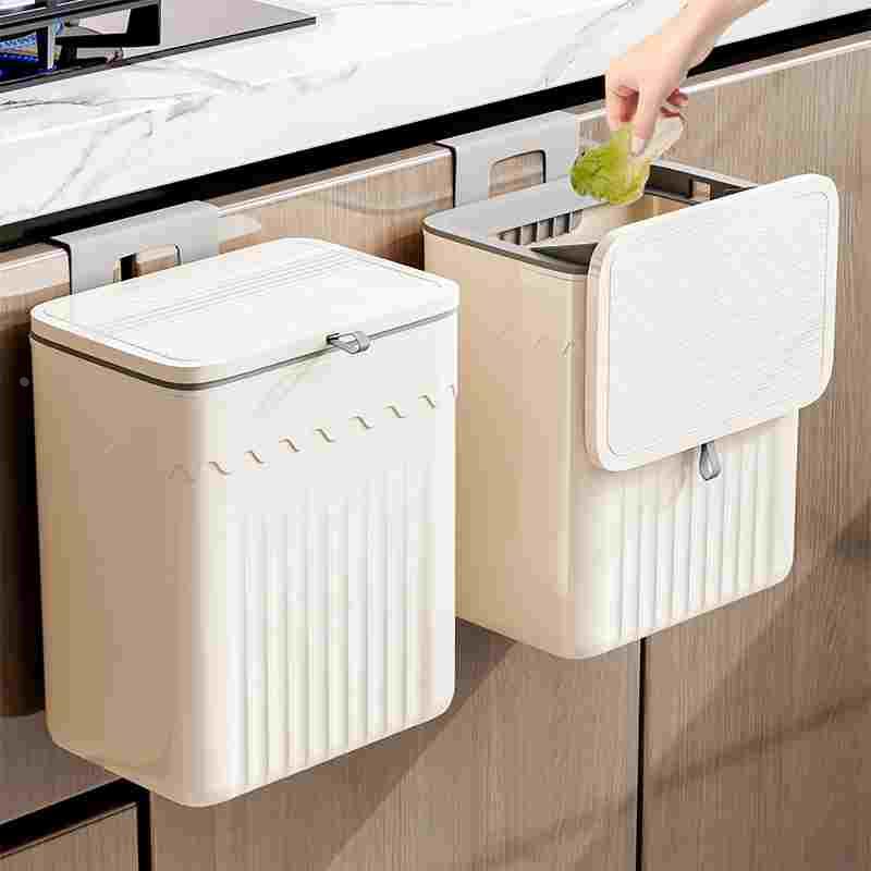 德国进口厨房垃圾桶家用大容量带盖橱柜门挂式厨余专用卫生间厕所