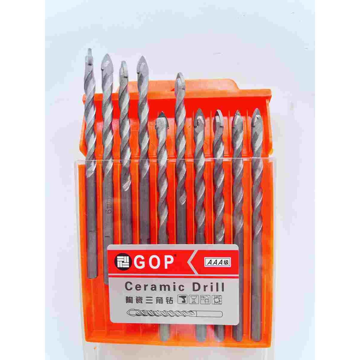 GOP陶瓷三角钻瓷砖混凝土墙壁麻花超硬6mm合金打孔多功能麻花钻头