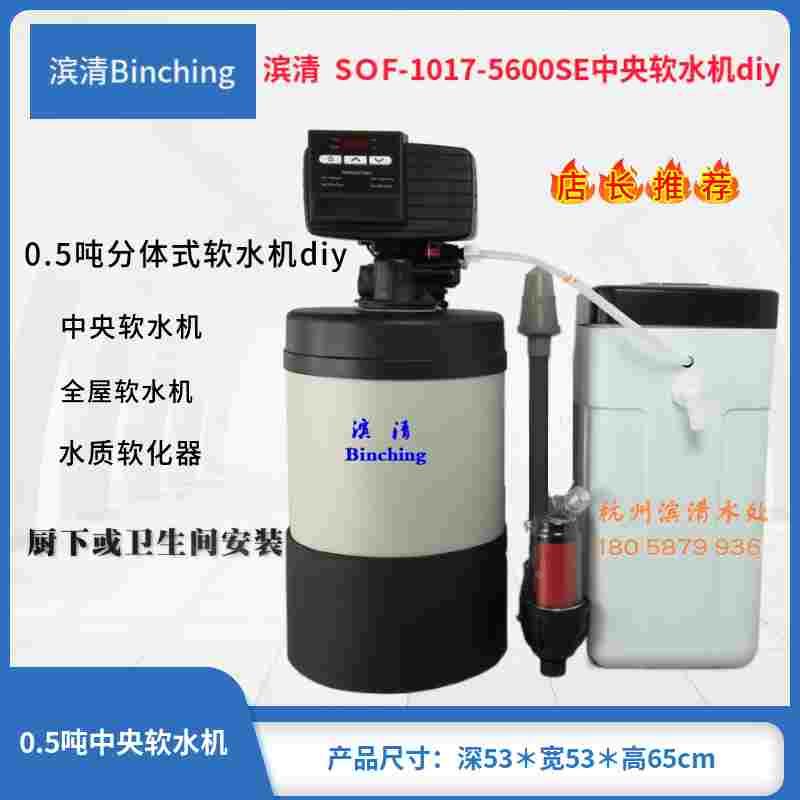 滨清diy 0.5吨水质软化器SOF-1017-5600SE厨柜软水机时间或流量型