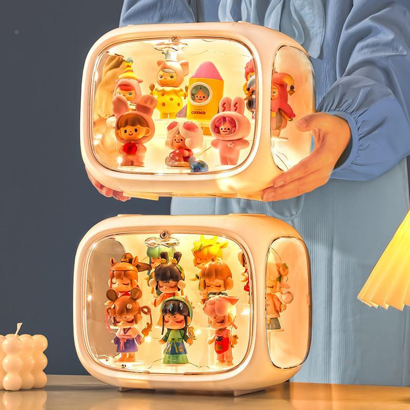 德国盲盒收纳盒透明亚克力展示架手办公仔摆件太空舱展