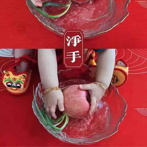 净手礼盆宝宝周岁红盆塑料周岁礼洗手抓周一周岁美容院专用洗脸盆
