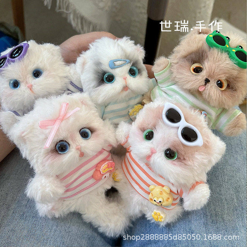 可爱兔毛扭扭棒小猫挂件手工diy材料自制成品毛绒玩具成品批發图片