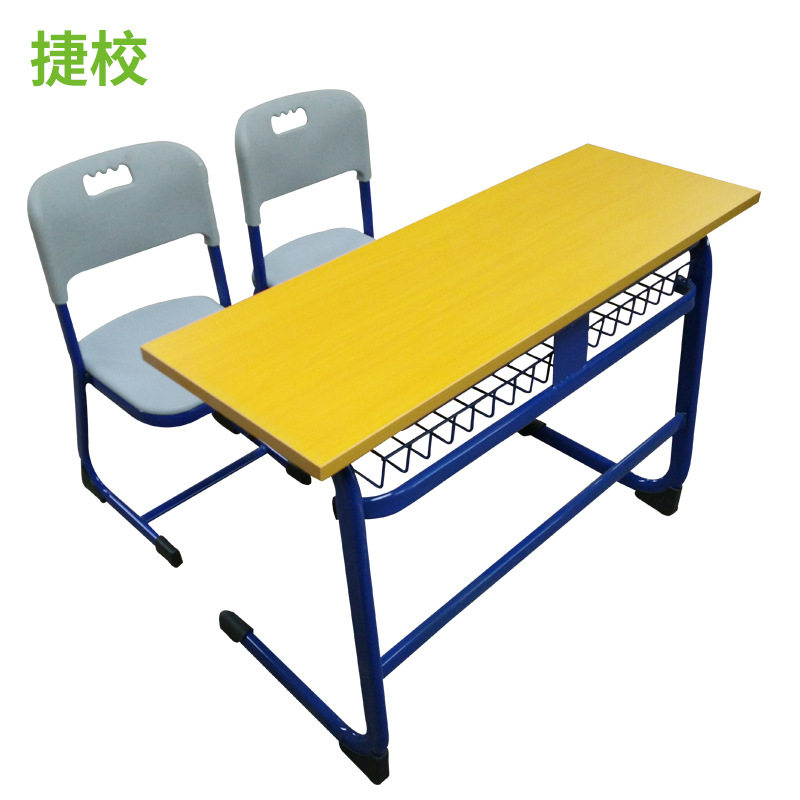 厂家直销双人学生课桌椅英语培训机构课桌学校课桌椅学习组合桌椅