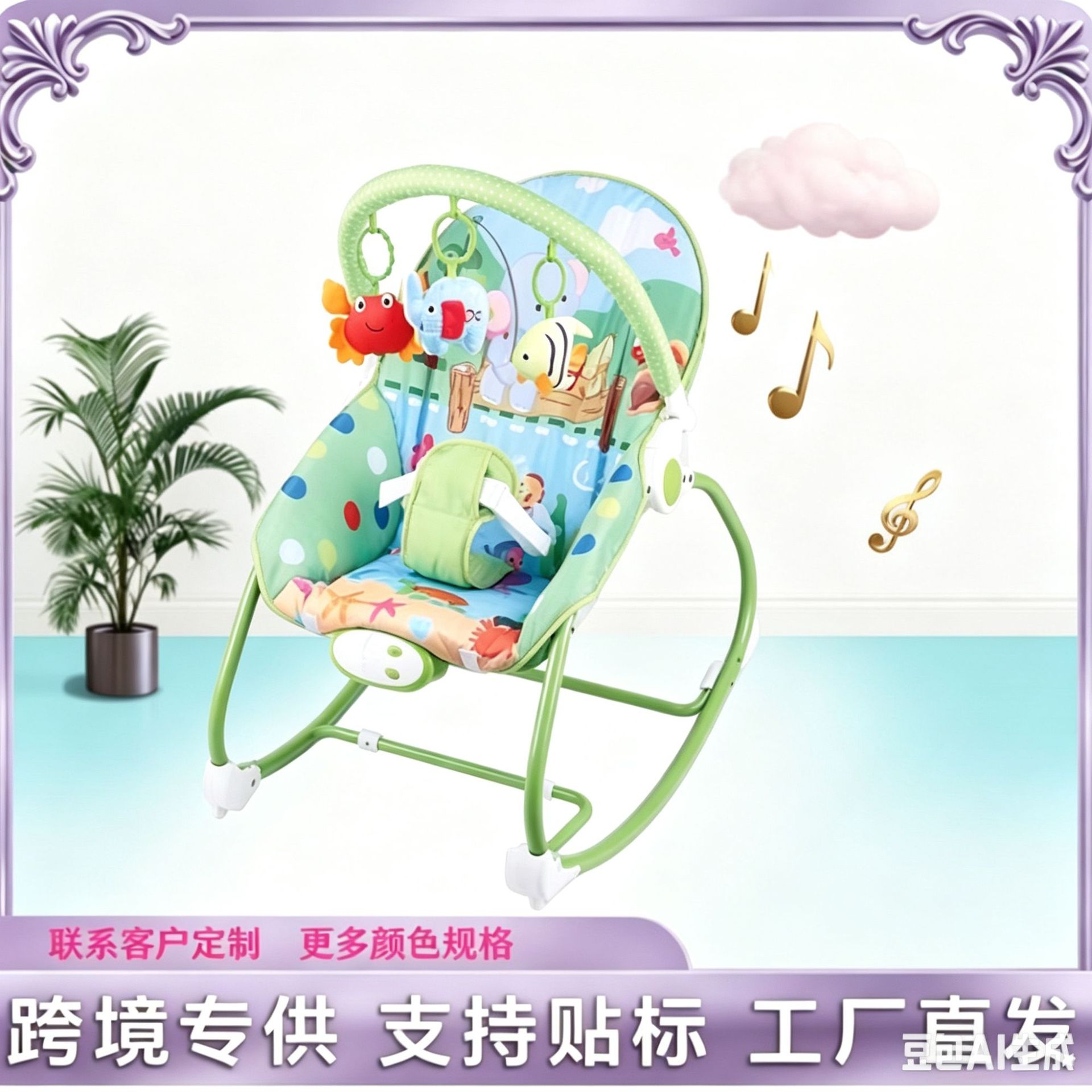 婴儿电动安抚音乐震动摇椅