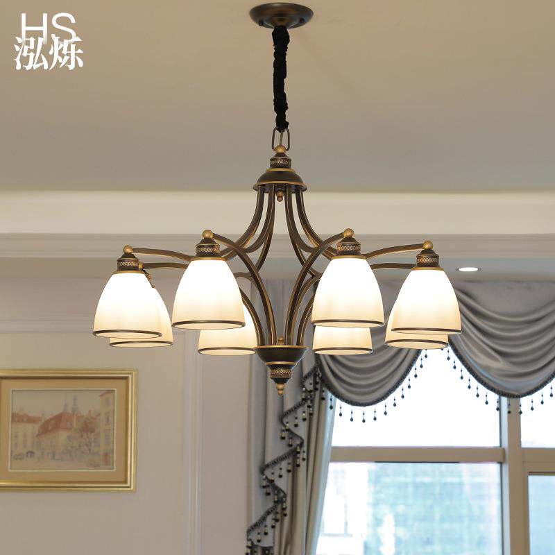 美式田园吊灯客厅灯铁艺简约餐厅灯具创意个性大气卧室灯书房灯饰