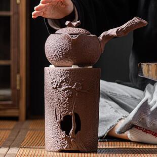 罐罐茶炭火煮茶器明火温茶炉烤红枣网围炉子复古侧把茶壶陶瓷茶具