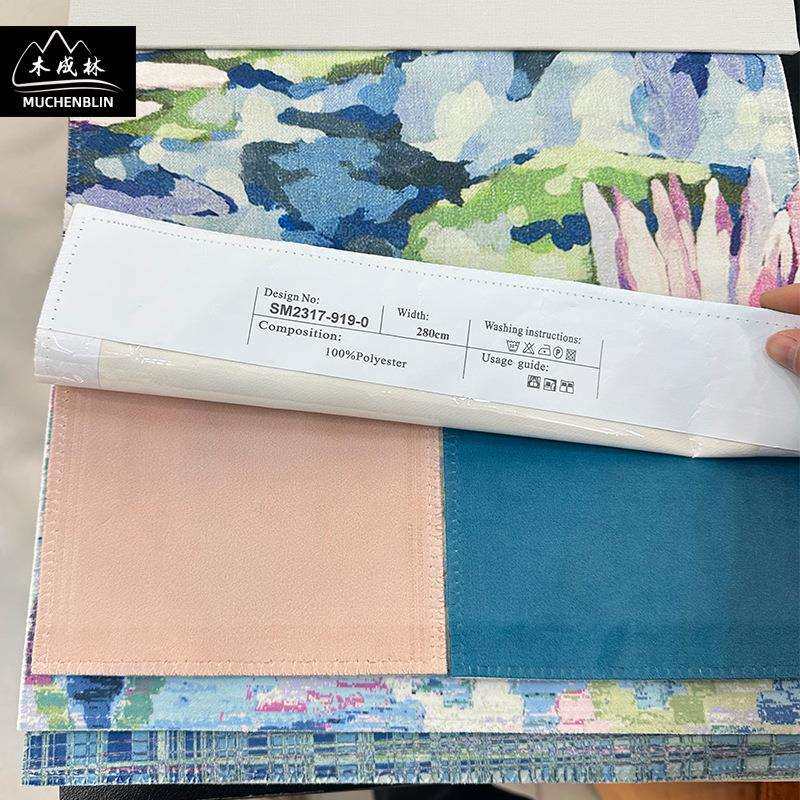 外贸白丝绒布数码印花系列窗帘面料适合窗帘布幕布抱枕可以散剪