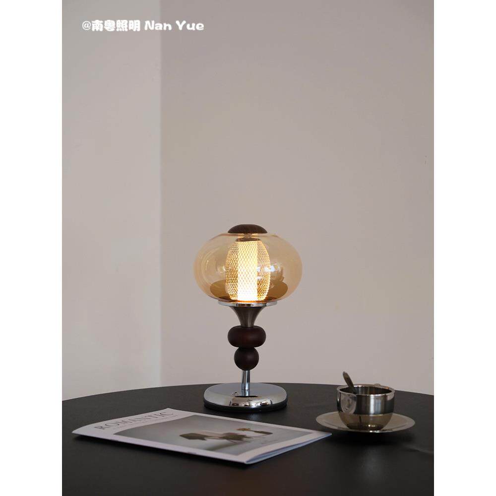 中古实木宫廷台灯可充电触摸开关书房卧室床头灯装饰氛围感小夜灯