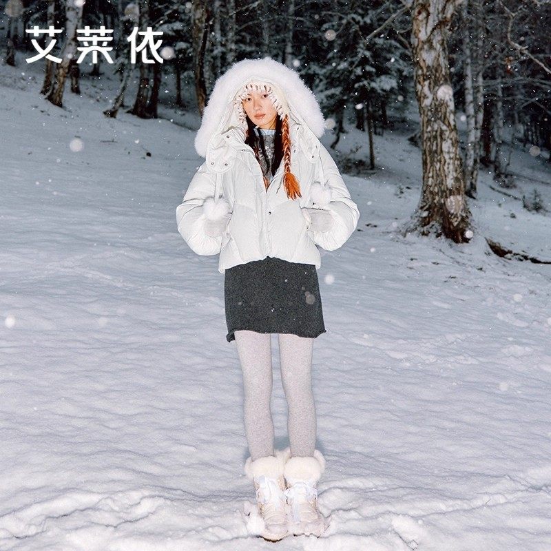 艾莱依时尚气质短款羽绒服冬季女新款毛领加厚鸭绒连帽外套超好看,女装/女士精品,羽绒服,淘宝优惠券,粉丝福利购,淘宝优惠卷