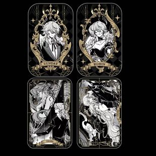 崩坏星穹铁道同人自制周边方吧唧星期日知更鸟黑白画徽章胸针