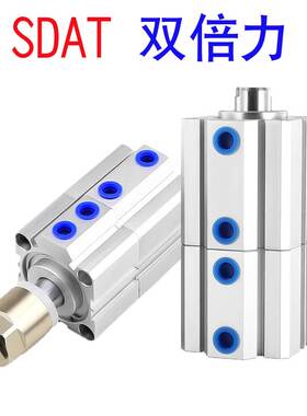 SDAT25/32/40/50/63/80/100X20X30X50倍力增压多位置带磁薄型气缸