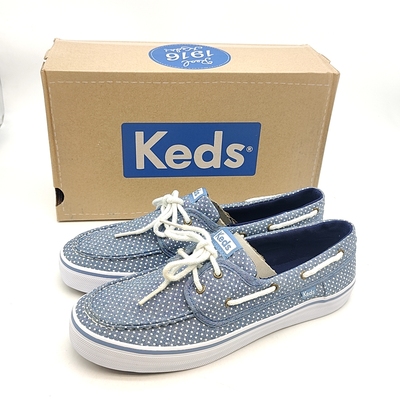 正品Keds经典糖果色船鞋防滑耐磨系带平底女子懒人鞋WF55094