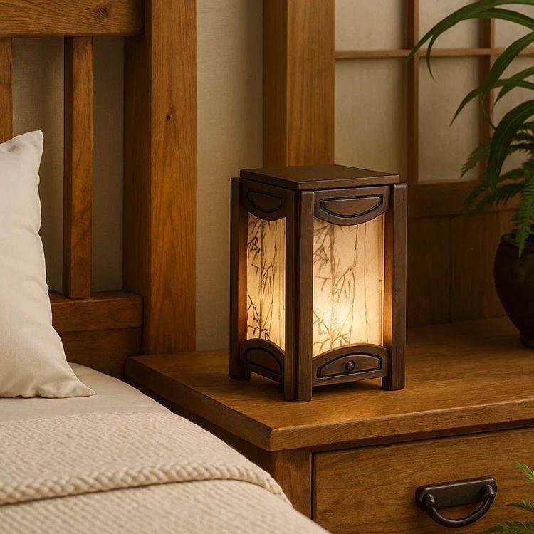 宋氏美学台灯国风手绘实木复古民宿装饰氛围充电可移动台灯