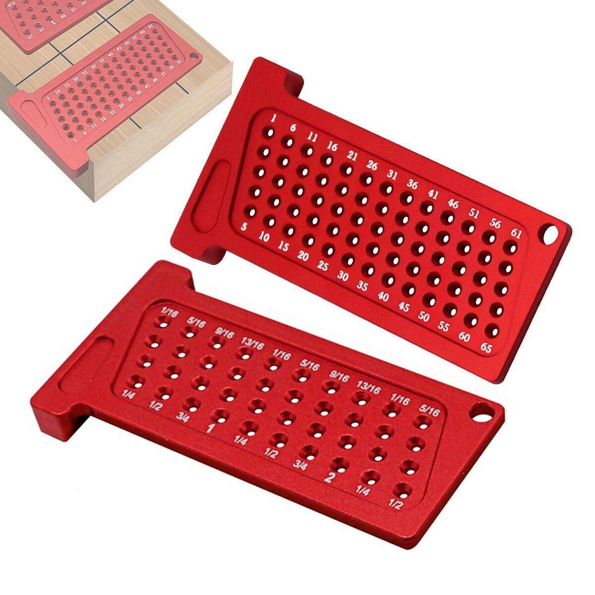 木工划线尺 公制/英制 T型洞洞尺 布局测量绘线尺 铝合金T-Ruler