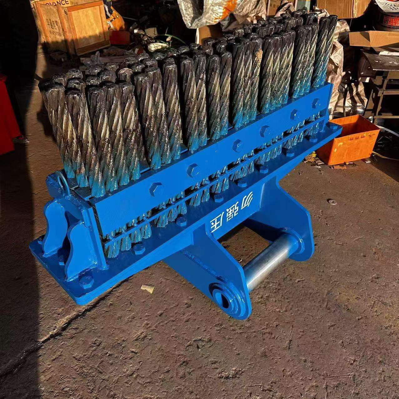 矿用温建隧道清理碎石石渣钢刷器 挖掘机清洗刷 仰拱钢刷耙渣机