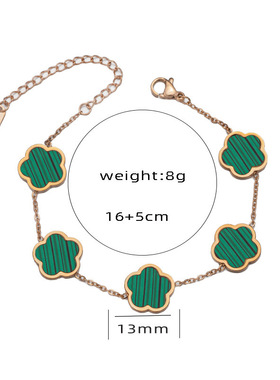 新款热销不锈钢植物贝母五叶草手链花瓣耳环个性简约百搭手饰品