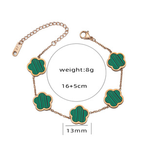 新款热销不锈钢植物贝母五叶草手链花瓣耳环个性简约百搭手饰品