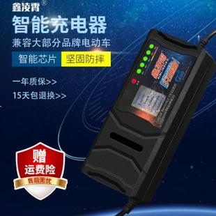 适用祖玛自动关机智能电动车电瓶充电器48V12AH60V20AH72V30AT孔