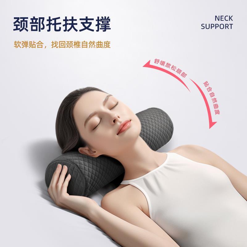 护颈椎睡眠头枕记忆棉反弓牵引富贵包颈椎曲度变直专用圆柱硬枕头