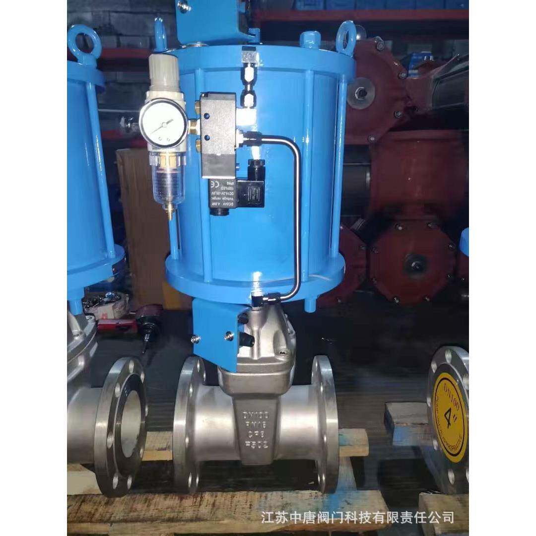 Z645X-16P不锈钢气动弹性座封闸阀 气动暗杆软密封闸阀 CF8