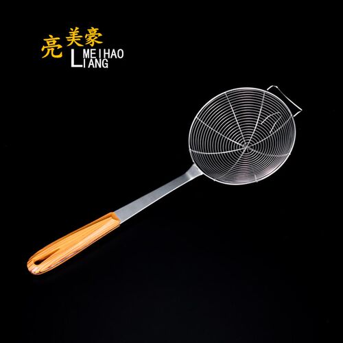 不锈钢防烫一体线漏勺加固内线带钩明火炉专用牛肉火锅勺笊篱家用