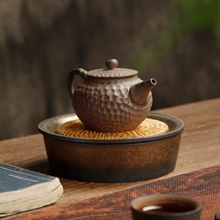 陶瓷壶承干泡台粗陶茶具托盘呈茶承壶垫大号储水养紫砂壶底座配件