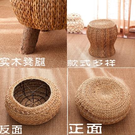 草藤日式坐垫蒲团小矮凳子家用大人结实榻榻米瑜伽打坐垫圆坐墩