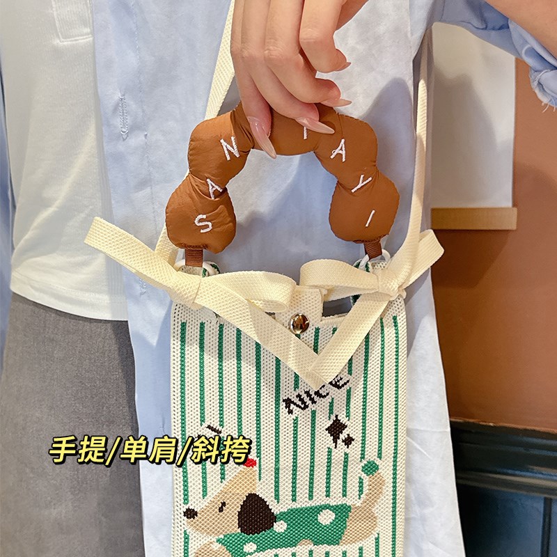 手机包小挎包2024新款针织斜挎包女F可爱手提包高级感迷你小包跑