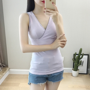 哺乳衣秋c装 喂奶打底孕妇纯棉产后秋冬女 背心吊带上衣冬装