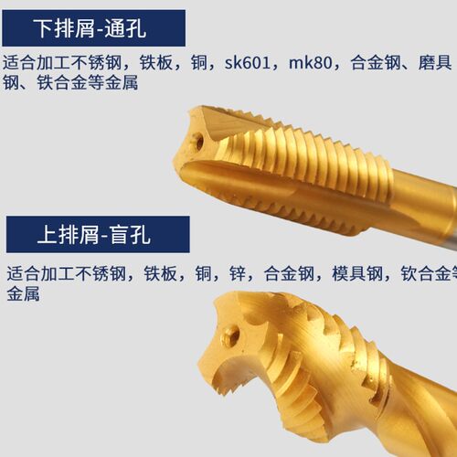 加硬美制钨钢整体合金丝攻先端螺尖含钴不锈钢丝锥2 4 3.5 6 8 16