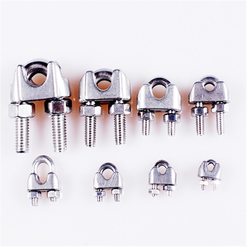 316不锈钢钢丝绳夹头 卡头 轧头 U型夹 钢丝夹 钢丝绳紧固件M5m6