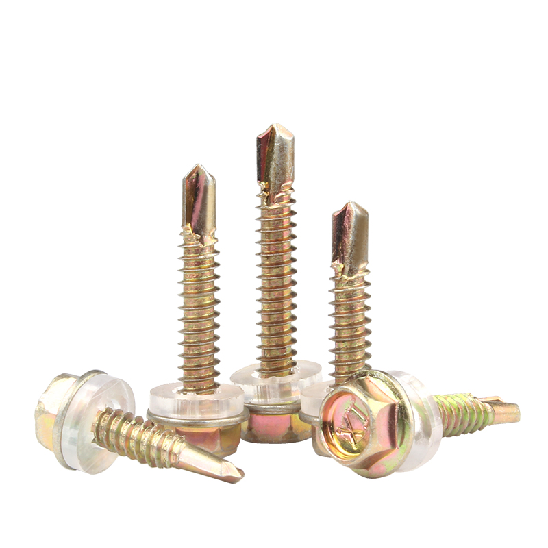 304不锈钢外六角钻尾螺钉彩锌彩钢瓦燕尾丝410自攻自钻螺丝M4M5M6