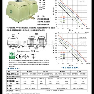 静音曝气气泵空压机220V污水增氧电磁台湾亚立达ALITA AL250L