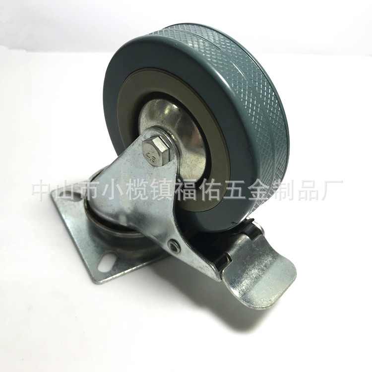 2寸3寸灰胶工业脚轮万向轮子带刹车轮空调架货架推车轮子设备轮子