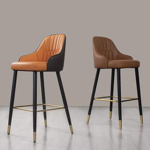 北欧实木久坐轻奢吧椅高脚凳酒吧椅现代简约前台吧台登子商用场所