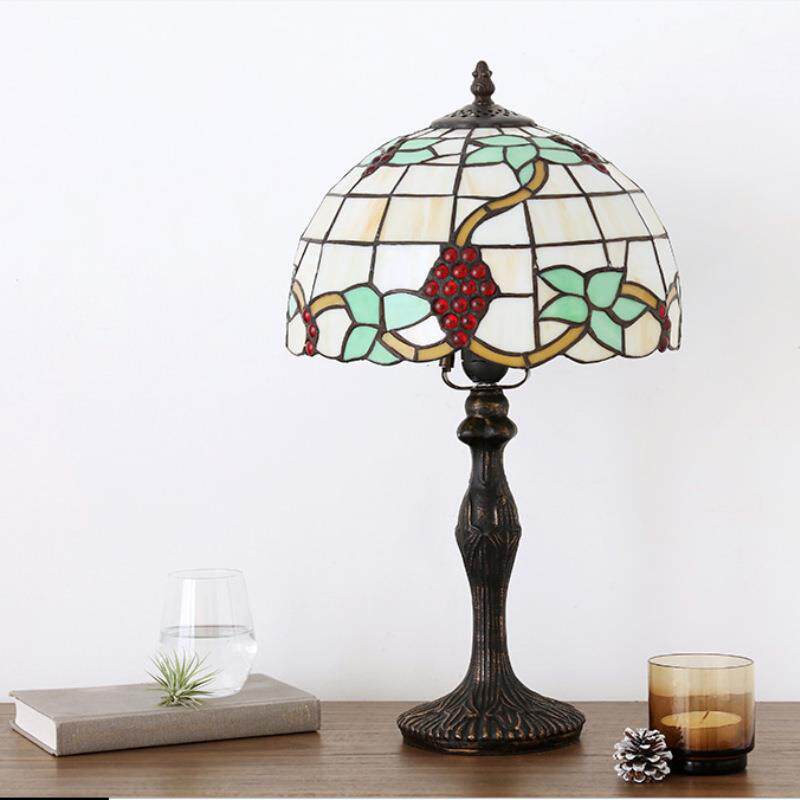 欧式复古蒂凡台灯书房卧室桌面照明台灯酒店房间温馨装饰玻璃台灯