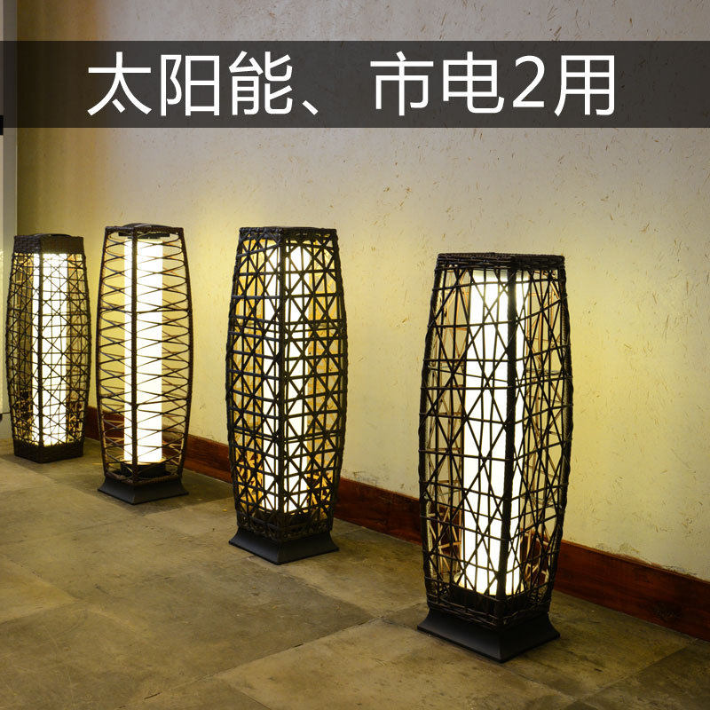 厂家供应太阳能藤编灯太阳能LED藤艺灯户外景观灯庭院草坪灯