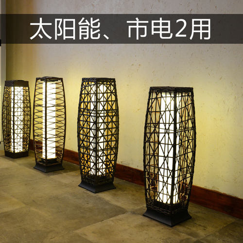 厂家供应太阳能藤编灯太阳能LED藤艺灯户外景观灯庭院草坪灯