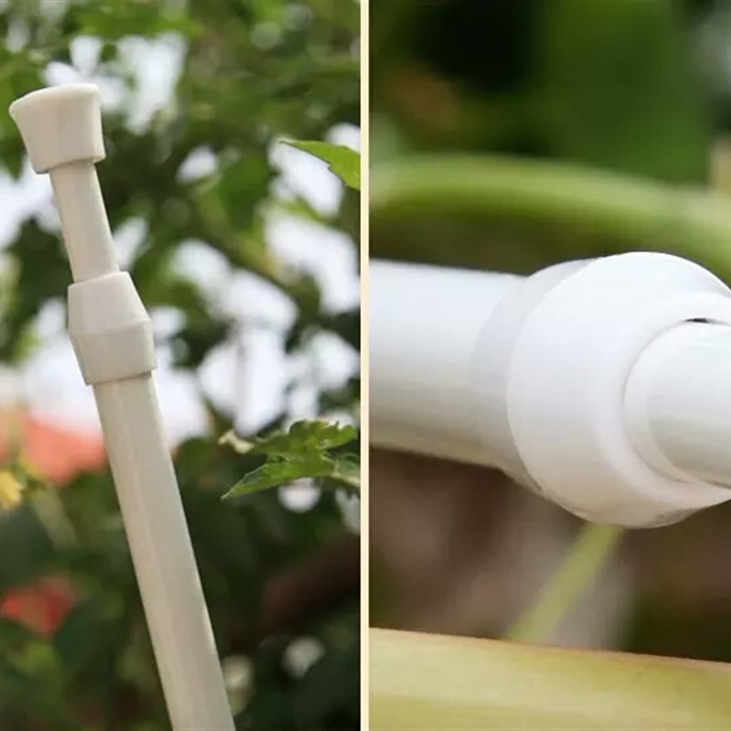 免打孔白色碳钢伸缩杆加厚不锈钢伸缩杆晾衣杆浴帘杆衣柜挂衣杆